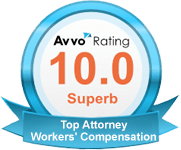 AVVO Rating 10.0 Superb - Top Attorney Workers' Compensation
