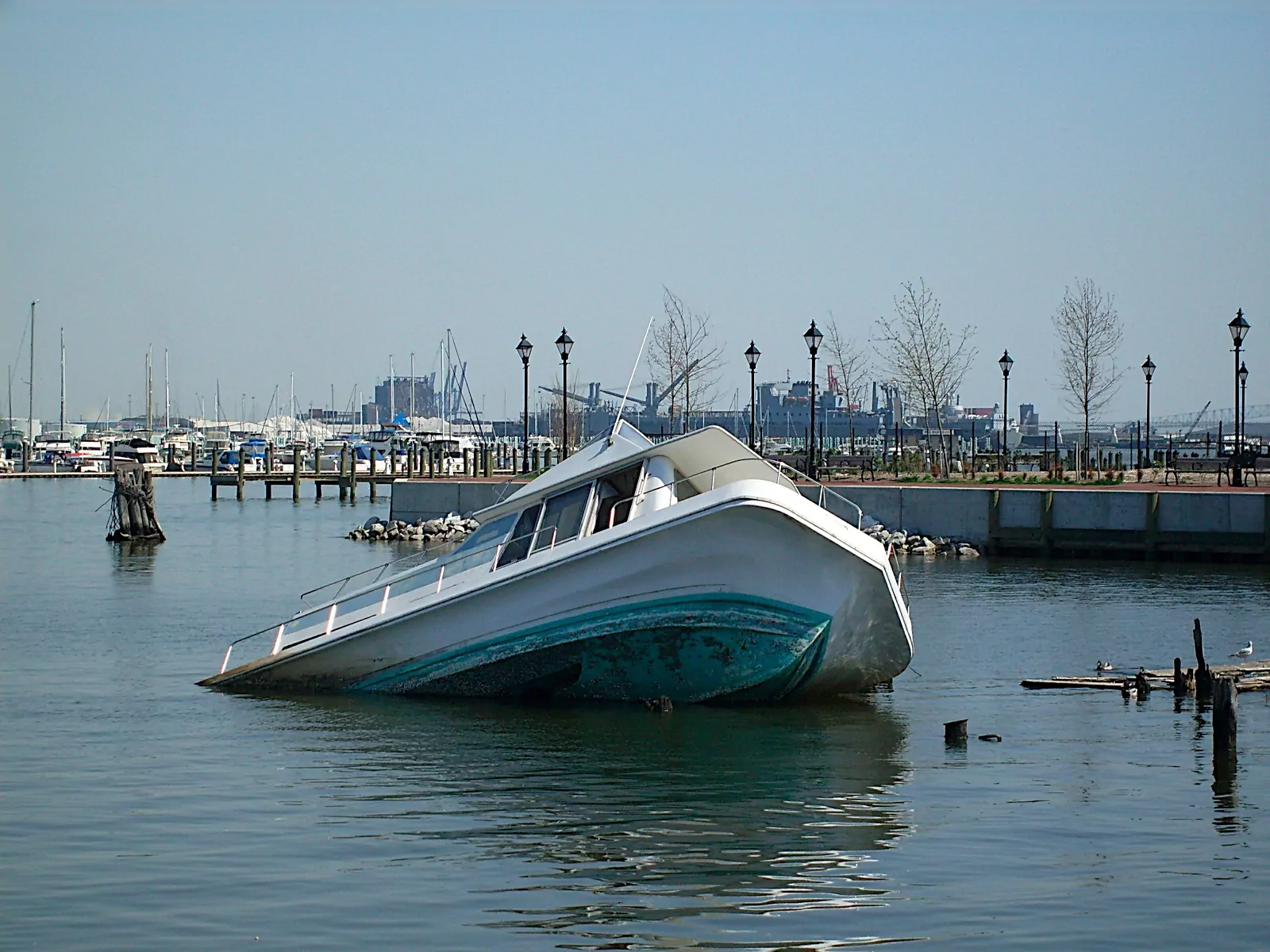 Sinking Boat in Lake