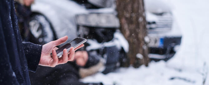 Man Is Calling Ambulance After Car Accident