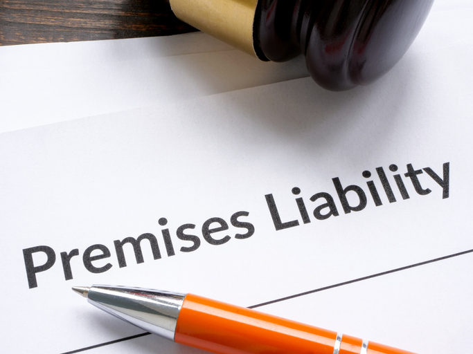 Premises liability documents and gavel.